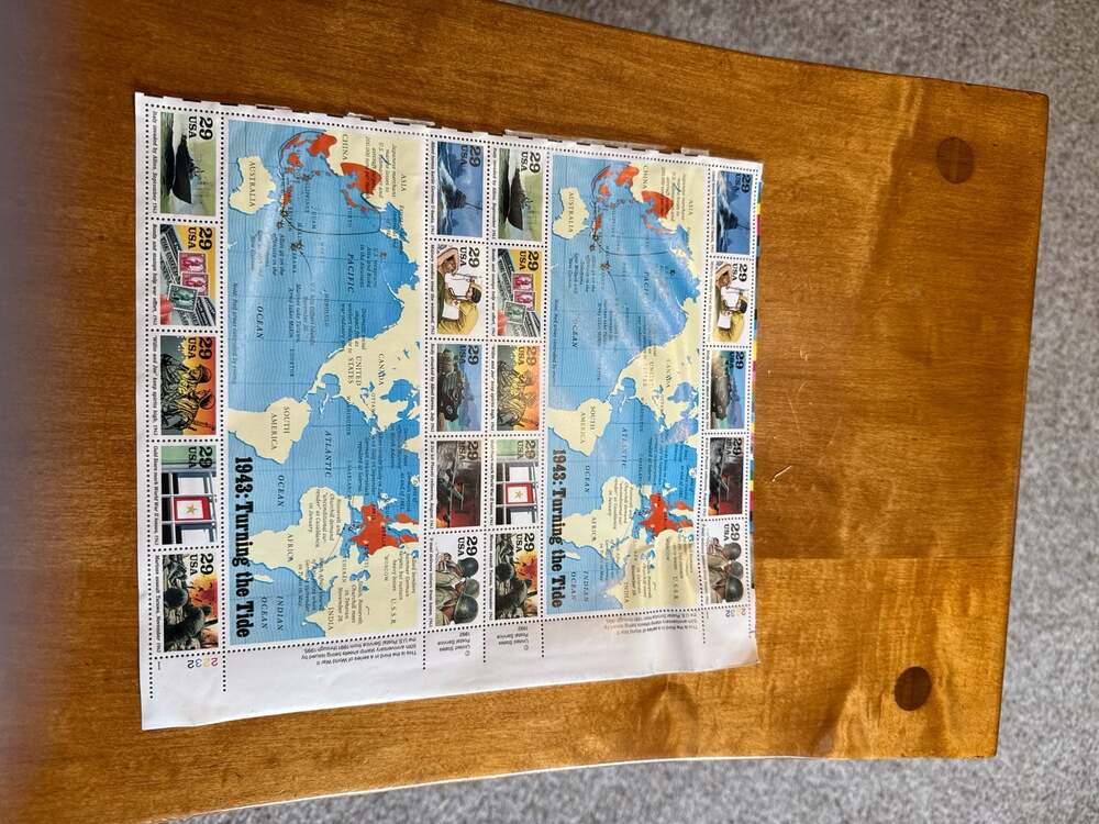 1993 World War II 50th Anniversary 1943: Turning the Tide Sheet of 20 29-Cent St
